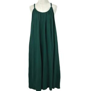 Kona Sol Target Cotton Gauze Midi Dress Sleeveless Beach Women Green Size S/M